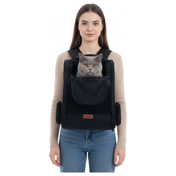 Pugalo Airmove Premium Kedi Köpek Taşıma Çantası Silinebilir Yırtılmaz Fileli Bükülmez Gövde (Yeşil) - Görsel 3