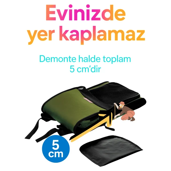 Pugalo Airmove Premium Kedi Köpek Taşıma Çantası Silinebilir Yırtılmaz Fileli Bükülmez Gövde (Yeşil) - Görsel 6