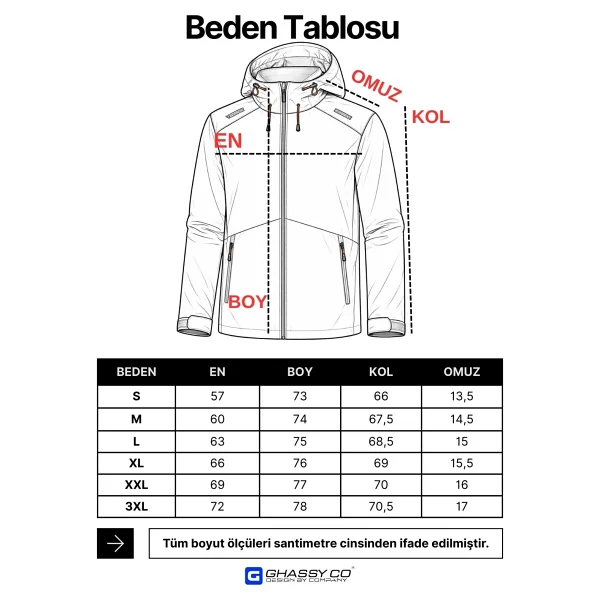 Ghassy Co. Erkek Rüzgarlık/Yağmurluk Outdoor Omuz Detaylı Mevsimlik Spor Ceket - Taş - Görsel 5