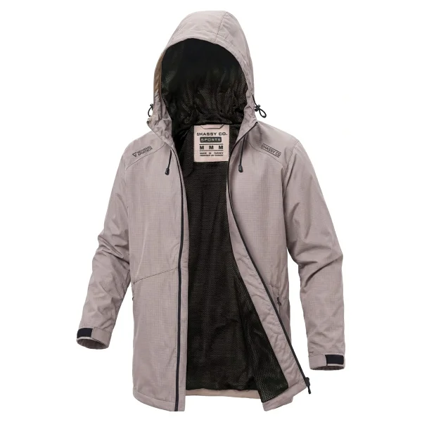 Ghassy Co. Erkek Rüzgarlık/Yağmurluk Outdoor Omuz Detaylı Mevsimlik Spor Ceket - Taş - Görsel 6