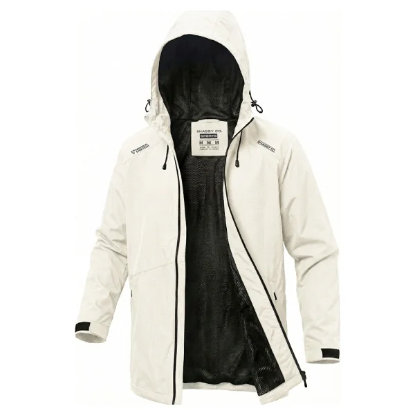 Ghassy Co. Erkek Rüzgarlık/Yağmurluk Outdoor Omuz Detaylı Mevsimlik Spor Ceket - Taş - Görsel 8