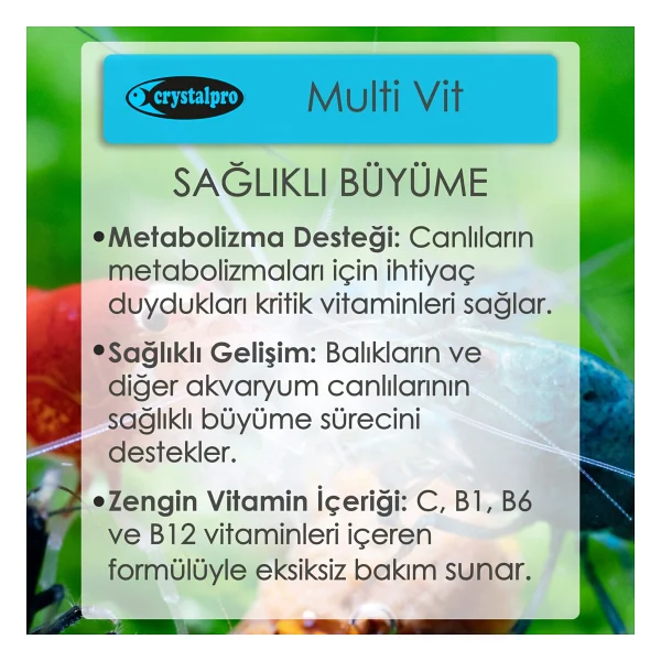 Crystalpro Multi Vit Fresh Water Balık Vitamini 125 Ml - Görsel 3