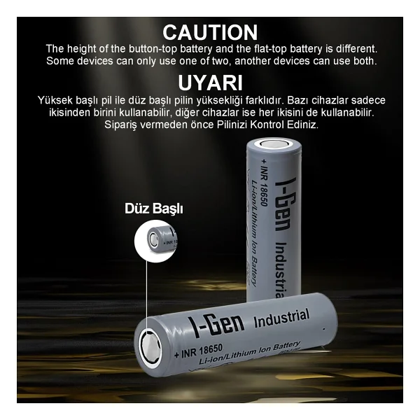 I-Gen G101 Pil Şarj Aleti + 18650 3.7v 2000 mAh Li-İon Şarjlı Pil - Görsel 5