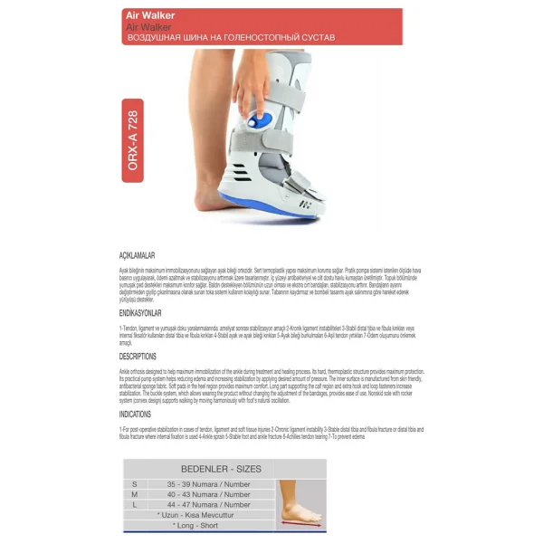 Orlex Air Walker Ortezi (Havalı Yürüme Botu) Kısa - Görsel 3