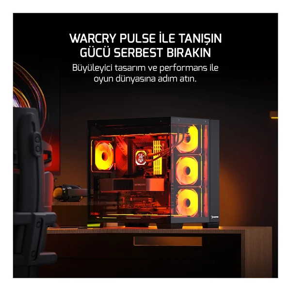Gamepower Warcry Pulse 4x12cm Argb Fan Temperli Cam Atx 650w 80+ Bronze Gaming Kasa - Görsel 2