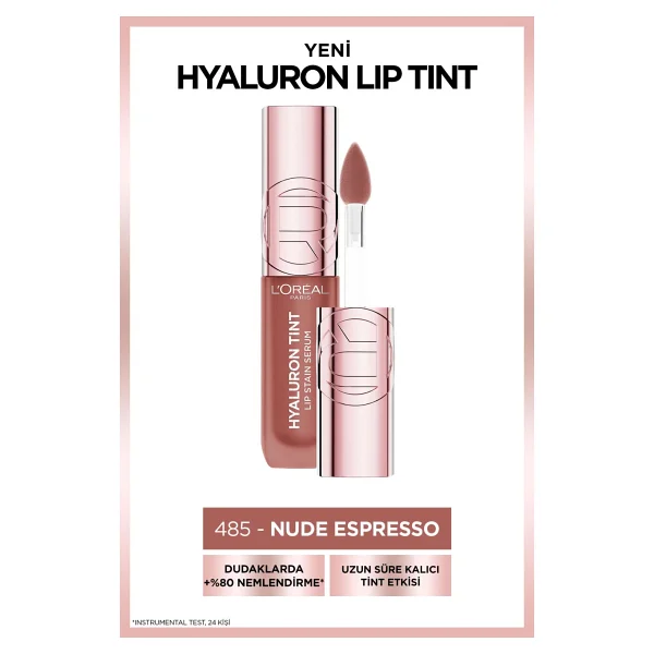 L'oreal Paris Hyaluron Lip Tint Satin Serum 485 Nude Espresso Likit Ruj - Görsel 3