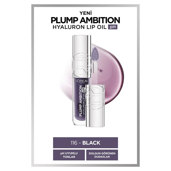 L'oreal Paris Plump Ambition Hyaluron Ph 116 Black Dudak Parlatıcısı - Görsel 3