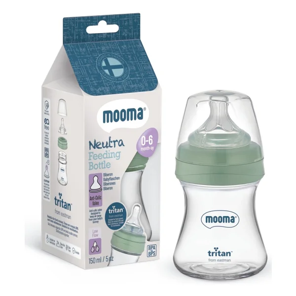 Mooma Neutra Tritan Antikolik Yavaş Akış 0-6 Ay Biberon 150 Ml - Görsel 6