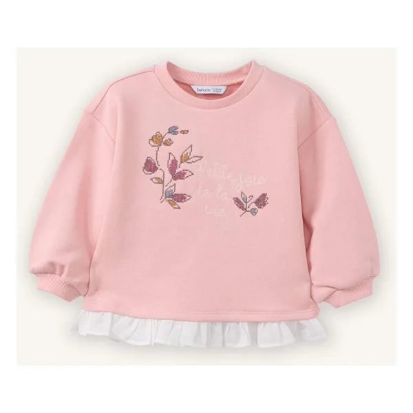 Defacto Fırfır Detaylı Çiçekli Sweatshırt Kız Bebek G8046a526sp - Pembe-Pn636 - 5 - 6 Yaş - Görsel 9