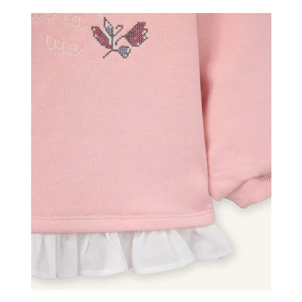 Defacto Fırfır Detaylı Çiçekli Sweatshırt Kız Bebek G8046a526sp - Pembe-Pn636 - 5 - 6 Yaş - Görsel 3