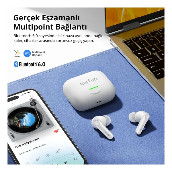 Earfun Air Pro 4 Plus TWS Beyaz Kulak İçi Bluetooth Kulaklık - Görsel 7