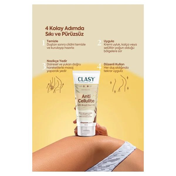 Clasy Care Anti Selülit Krem 100 Ml - Selülit Karşıtı, Unisex, Tüm Cilt Tiplerine Uygun Etkili Formül - Görsel 8