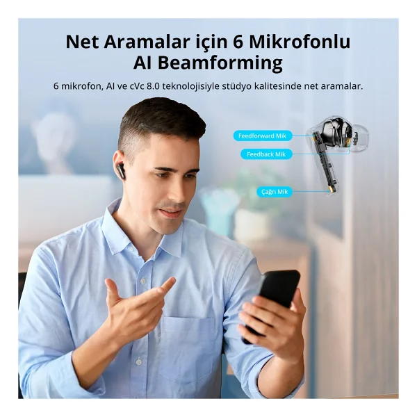 Earfun Air Pro 4 Plus TWS Siyah Kulak İçi Bluetooth Kulaklık - Görsel 9
