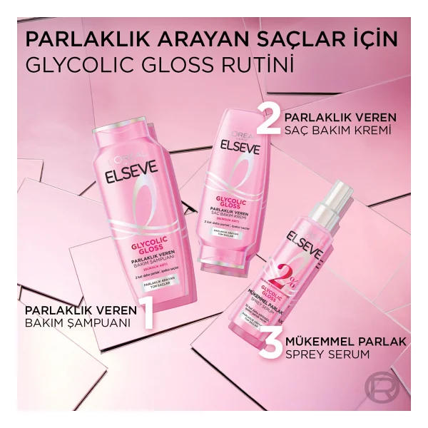 L'oreal Paris Elseve Glycolic Gloss Parlaklık Veren 250 Ml Saç Kremi - Görsel 7