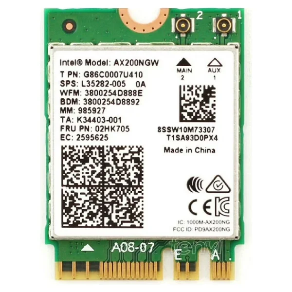 Intel AX200NGW M.2 Wifi 6 Kartı + Bluetooth 5.0 2400 Mbps Dual Band - 1 Adet