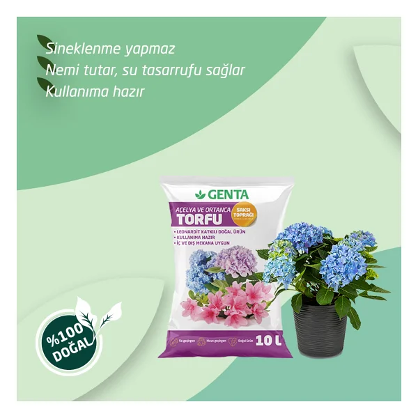 Genta 10 Lt Ortanca Ve Açelya Torfu Toprağı - Görsel 3