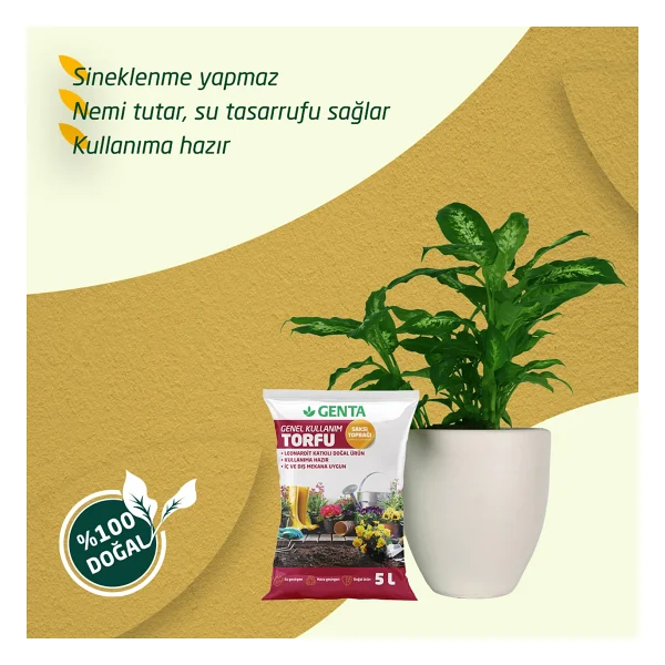 Genta Genel Kullanım Torfu Saksı Toprağı 5 Lt - Görsel 3