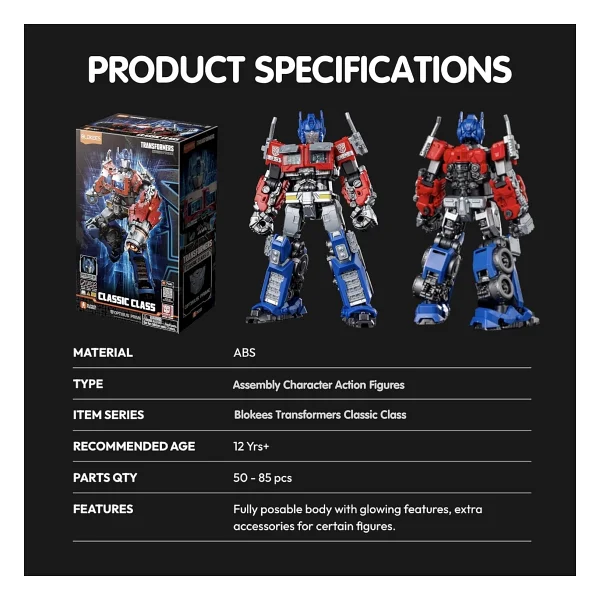 Blokees Transformers Classic Class 01 Optimus Prime Işıklı Figür - Görsel 4