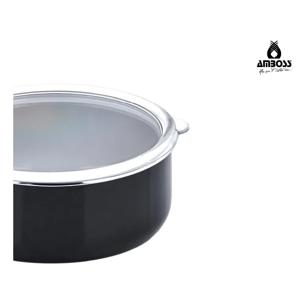 Amboss 6 Parça Crispella 14-16-18 Cm Emaye Saklama Kabı Seti - Siyah - 3 Lt - Görsel 5