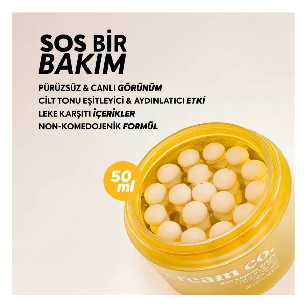 Cream Co. Sos Ton Eşitleyici Aydınlatıcı Kapsül 50 Ml Nemlendirici Krem - Görsel 3