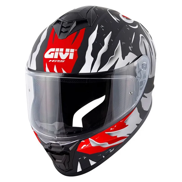 Givi 50.X Sharkbite Mat Siyah Beyaz Kırmızı Full Face Motor Kaskı - Görsel 2