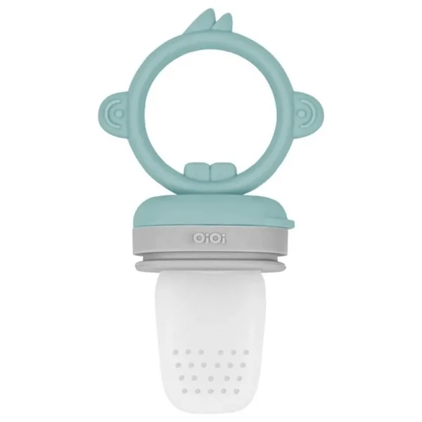 Nessiworld Silikon Püre Meyve Sebze Emziği Aqua Green / Powder Grey - Görsel 2