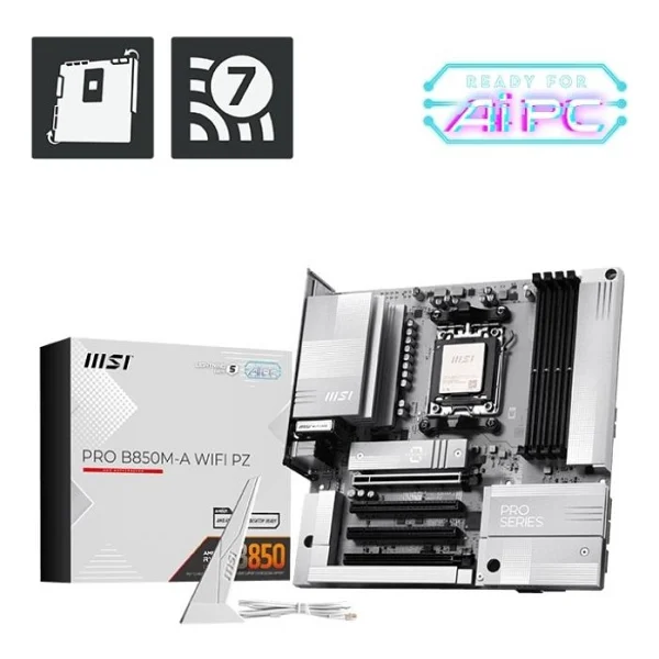 Msı Pro B850m-A Wi-Fi Pz AMD Am5 DDR5 Micro Atx Anakart - Görsel 6