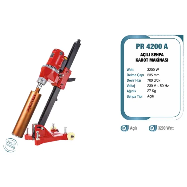 Proter Pr 4200 A 3200 W Açılı Karot Makinesi - Görsel 2