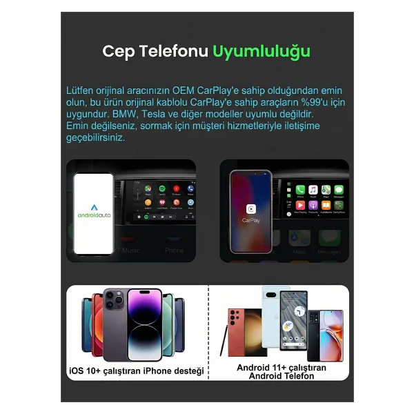 S-Link Sl-Car01 2in1 Kablosuz Carplay Adaptör - Görsel 6
