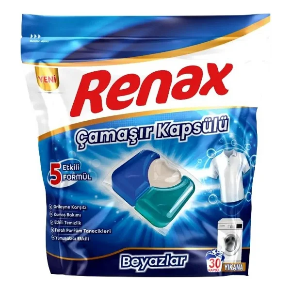 Renax Beyazlar İçin Kapsül Çamaşır Deterjanı 30'lu - Görsel 7