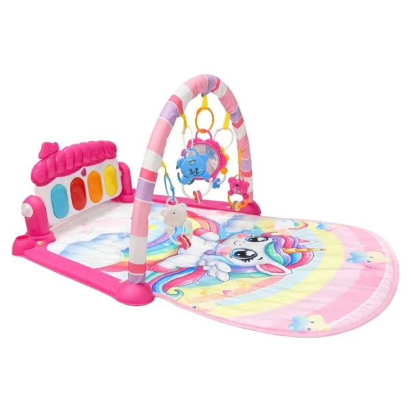 Hak-İş Oyuncak Piyanolu Unicorn Desenli Bebek Oyun Halısı - 0+ Ay, Hayvan Figürlü Işıklı Ve Müzikli Gelişim Matı - Pembe - 76 X 60 X 45 Cm - Görsel 4