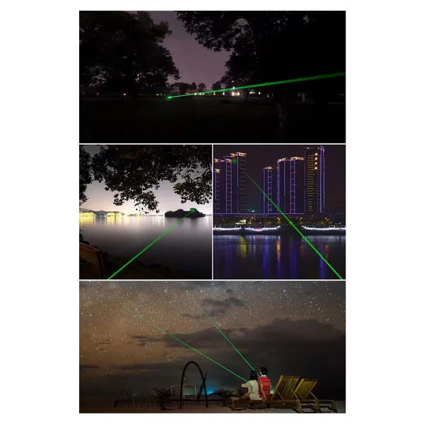 10 Km Menzilli Şarj Edilebilir Yeşil Lazer Pointer Seti - 5200mah Çift Bataryalı & Güvenlik Kilidi - Görsel 7