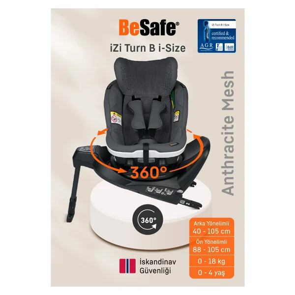 Besafe İzi Turn B I-Size 0-18 Kg Oto Koltuğu - Görsel 9