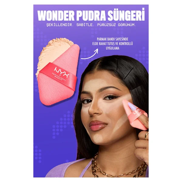 Nyx Professional Makeup 000 Renkli Powder Puff Pudra Süngeri Yıkanabilir Kadifemsi Doku İle Makyaj Sabitleme - Görsel 3
