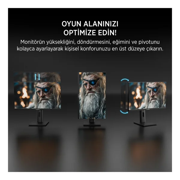 James Donkey Arven A70 27" 0.5 Ms Full HD Pivot 240 Hz Oyuncu Monitörü - Görsel 3