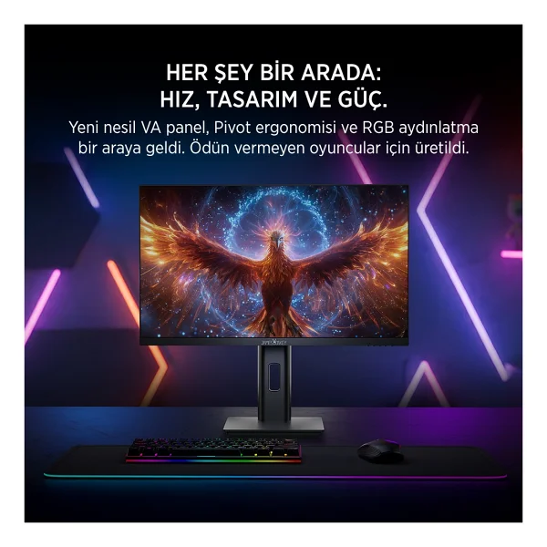 James Donkey Arven A70 27" 0.5 Ms Full HD Pivot 240 Hz Oyuncu Monitörü - Görsel 8