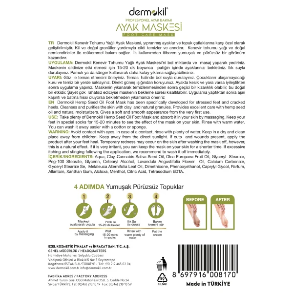 Dermokil Kenevir Yağlı Peeling Etkili Ayak Maskesi 35 Ml - Görsel 5