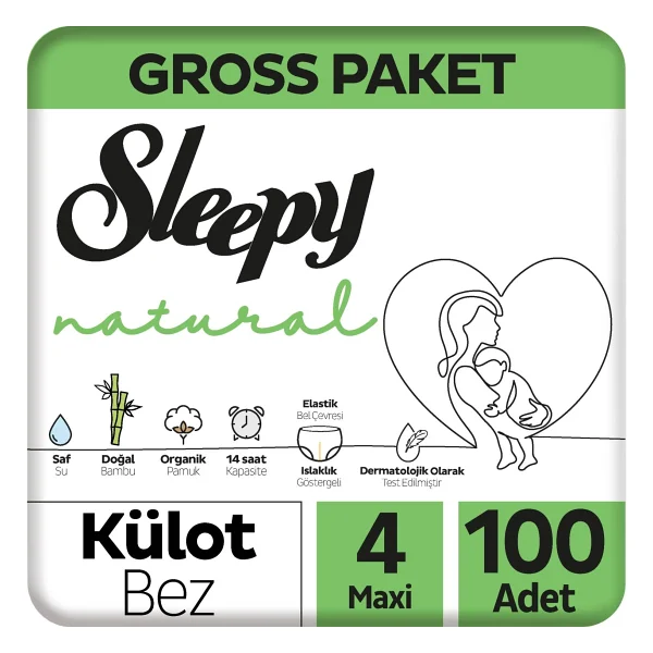 Sleepy Natural 4 Numara Maxi 100'lü Külot Bez - Görsel 9