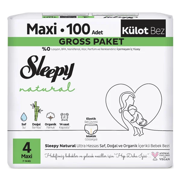 Sleepy Natural 4 Numara Maxi 100'lü Külot Bez - Görsel 10
