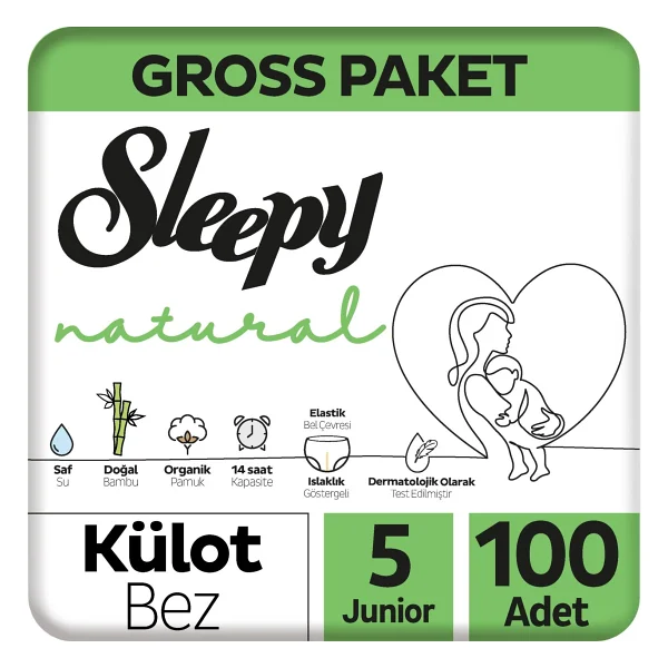 Sleepy Natural 5 Numara Junior 100'lü Külot Bez - Görsel 4