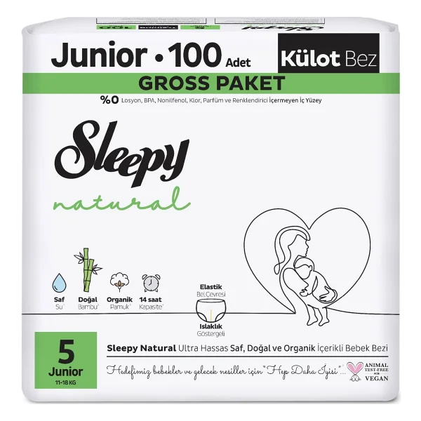 Sleepy Natural 5 Numara Junior 100'lü Külot Bez - Görsel 5