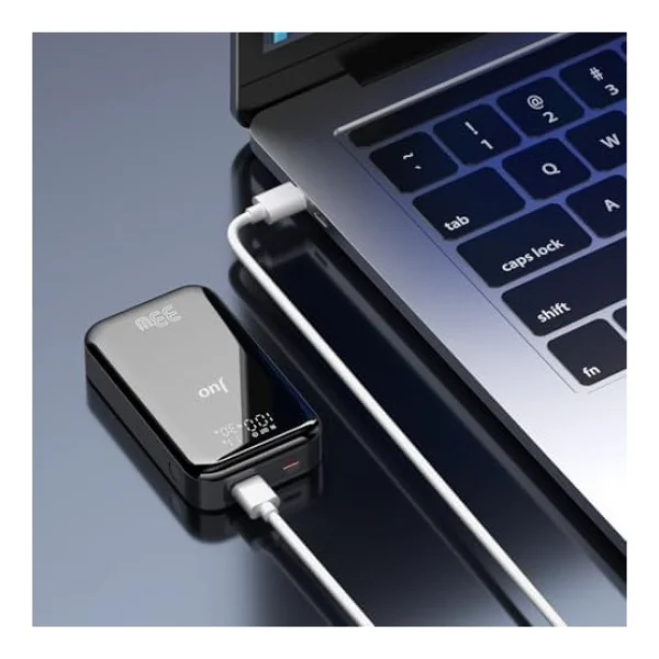 Juo 10000 mAh 33w LED Watt Amper Göstergeli USB-A Type-C Powerbank Taşınabilir Hızlı Şarj Cihazı - Görsel 2
