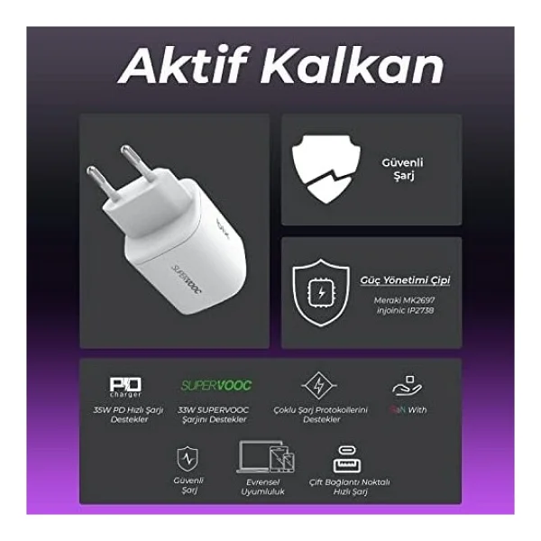 Bix Supervooc 35 W Hızlı Şarj Adaptörü - Görsel 3