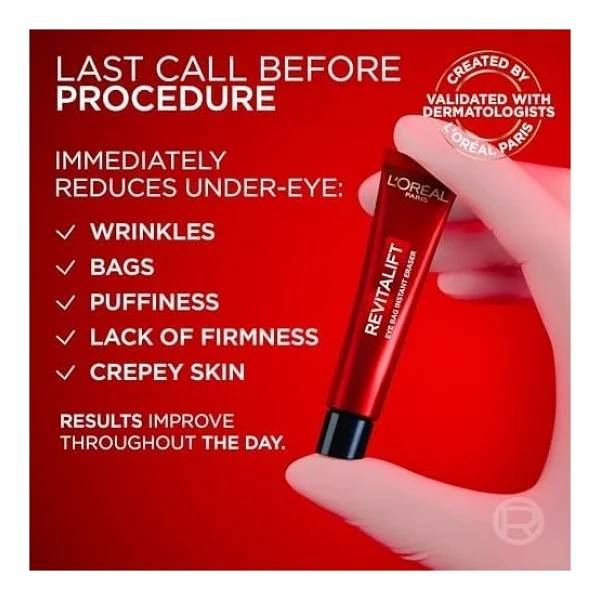 L'oreal Parıs Revitalift Lazer Eyebag Instant Eraser Göz Altı Torba Görünümüne Karşı Etkili Göz Kremi 15ml - Standart - Görsel 4