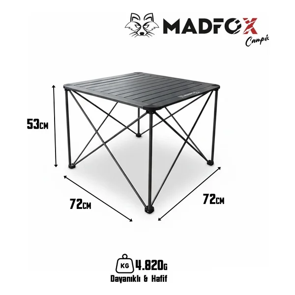 Madfox Katlanır Kamp Masası Büyük, Alüminyum Malzeme İle 2-4 Kişilik Kullanım İçin İdeal - Görsel 5