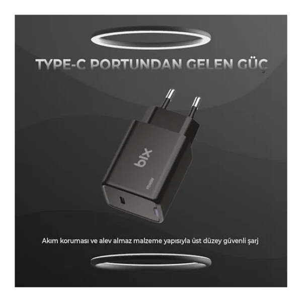 Bix Bx1p45g 45 W Siyah Hızlı Şarj Adaptörü - Görsel 2