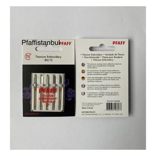 Pfaff Nakış Iğnesi 12 No. (1 Paket=5 Adet) Titanyum (821198096) - Görsel 5