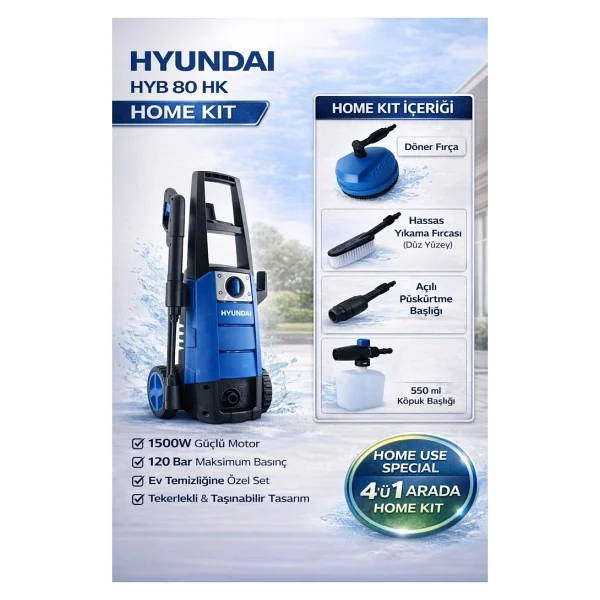 Hyundai Hyb80hk 1500 W 120 Bar Basınçlı Yıkama Makinesi - Görsel 3