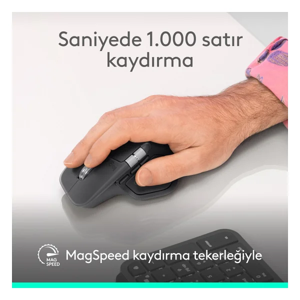 Logitech Mx Master 4 910-007563 Gri Şarjlı Kablosuz Mouse - Görsel 6