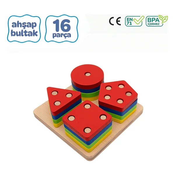 Circle Toys Ahşap Geometrik Şekiller Oyunu - Görsel 4